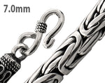 Sterling Silver Round Byzantine Chain Bracelet/Anklet - 7.0MM