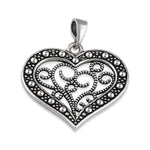 Sterling Silver Heart Filigree Pendant