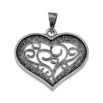 Sterling Silver Heart Filigree Pendant