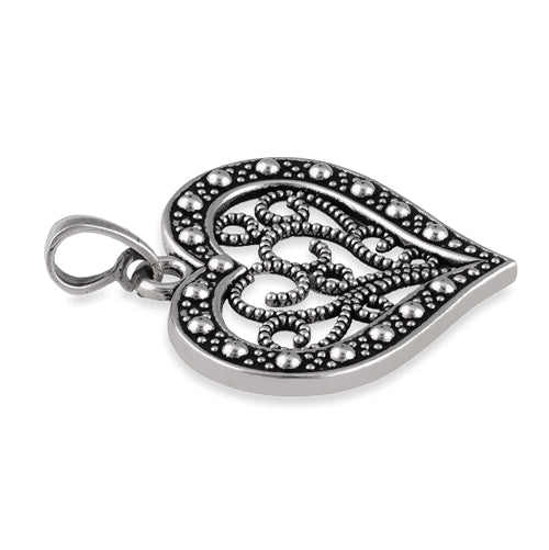 Sterling Silver Heart Filigree Pendant