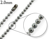 Stainless Steel Dogtag Bead Chain Necklace 2mm