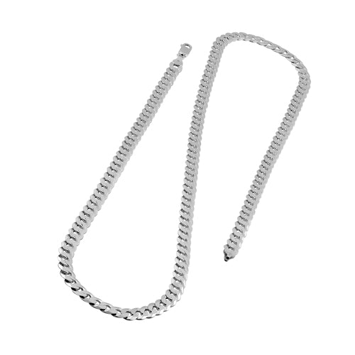 Sterling Silver Flat Curb Chain Necklace 8.6mm