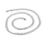 Sterling Silver Flat Curb Chain Necklace 9.45mm
