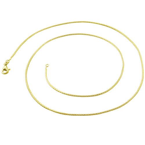 14K Gold Plated Sterling Silver Glitter Snake Chain 1.25mm