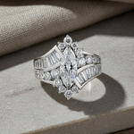 Sterling Silver Marquise CZ Engagement Ring