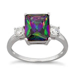 Sterling Silver Mystic Rainbow CZ Ring