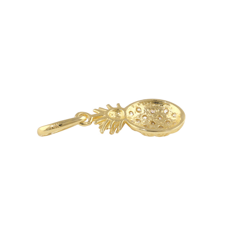 Solid 14K Gold Pineapple CZ Pendant