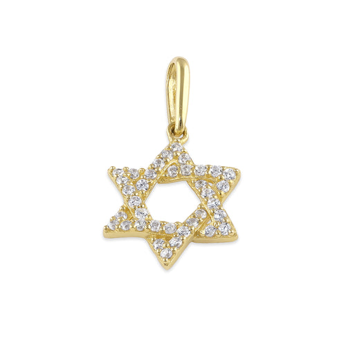 Solid 14K Gold Star of David Pendant