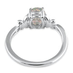 Sterling Silver Butterfly Iridescent Rainbow CZ Ring