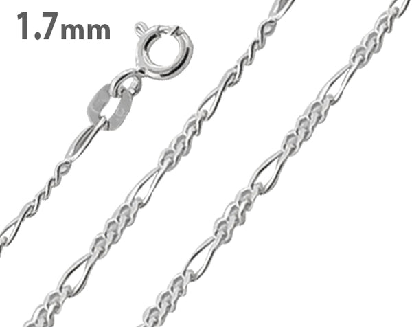 Sterling Silver Figaro Chain 1.7mm