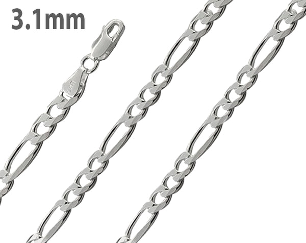 Sterling Silver Figaro Chain 3.1mm