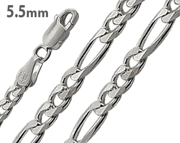 Sterling Silver Figaro Chain 5.5mm