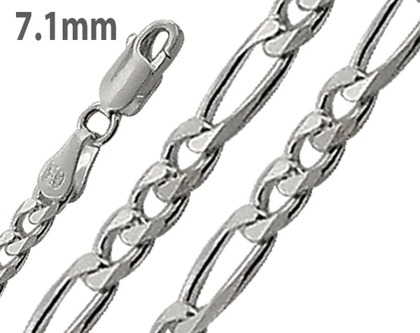 Sterling Silver Figaro Chain 7.1mm