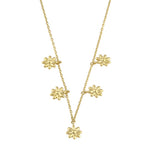 Solid 14K Gold Flower Charm Necklace