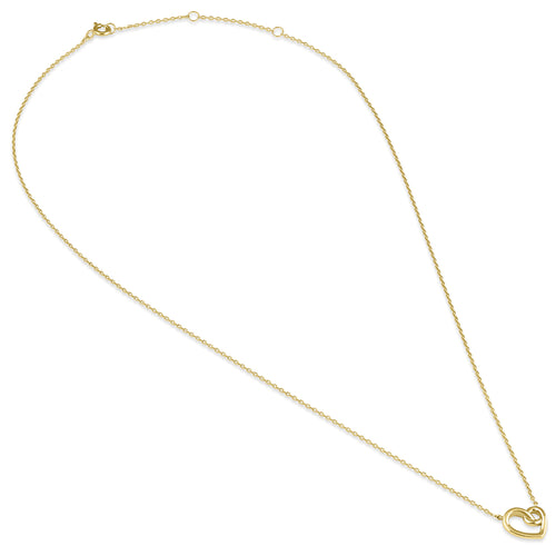 Solid 14K Gold Knotted Heart Necklace
