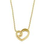 Solid 14K Gold Knotted Heart Necklace
