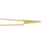 Solid 14K Gold Diamond Cut Triangle Necklace