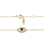 Solid 14K Gold Evil Eye CZ Bracelet