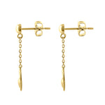 Solid 14K Yellow Gold Dangle Heart Earrings