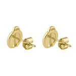 Solid 14K Gold Red Enamel Handpainted Lady Bug Earrings