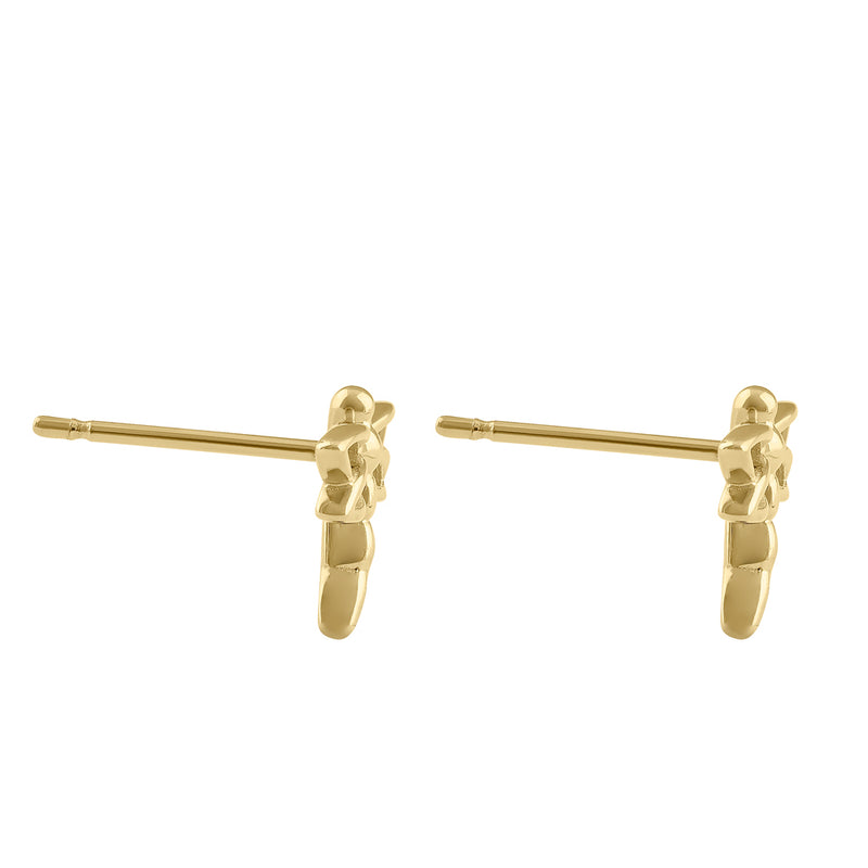 Solid 14K Gold Dragonfly Earrings