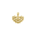 Solid 14K Gold Dotted Heart Nose Stud
