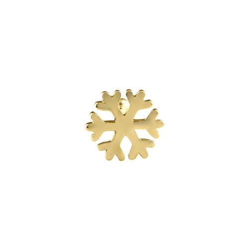 Solid 14K Gold Snowflake Nose Stud