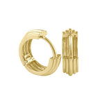Solid 14K Gold Chunky Layered Hoop Earrings
