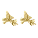 Solid 14K Gold Flying Dove Earrings