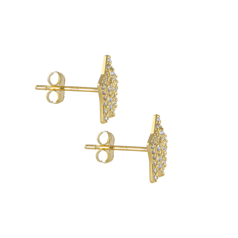 Solid 14K Gold Star CZ Earrings
