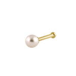 Solid 14K Gold 3.0mm Pearl Nose Stud
