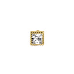 Solid 14K Gold 2.0mm Princess CZ Nose Stud