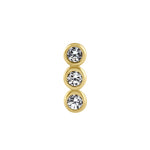 Solid 14K Gold CZ Bar Nose Ring Stud