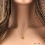 Solid 14K Yellow Gold Sunshine Face Pendant