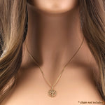 Solid 14K Yellow Gold Tree of Life Pendant