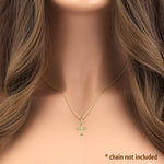 Solid 14K Yellow Gold Rustic Cross Pendant
