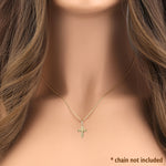Solid 14K Yellow Gold Small Heart Cross Pendant