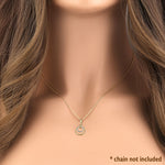 Solid 14K White Gold Circles Pendant