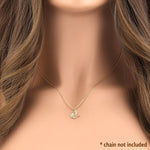 Solid 14K Yellow Gold Jumping Dolphins Pendant