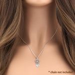 Solid 14K White Gold Dream Catcher Pendant