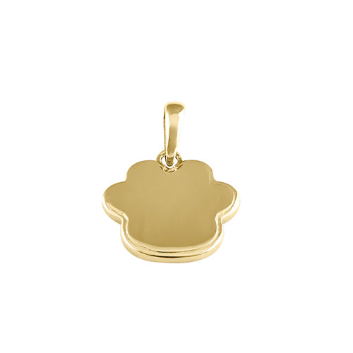 Solid 14K Gold White Paw Pendant