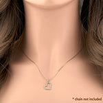 Solid 14K Yellow Gold Heart Clear CZ Pendant