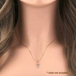 Solid 14K Yellow Gold Cross CZ Pendant