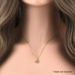 Solid 14K Yellow and Rose Gold Butterfly CZ Pendant
