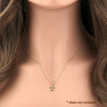 Solid 14K Yellow Gold Angel CZ Pendant