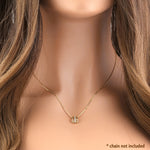 Solid 14K Yellow Gold Clear CZ Vintage Box Pendant
