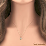 Solid 14K Yellow Gold CZ Swan Pendant