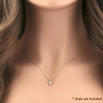 Solid 14K Yellow Gold CZ Oval Pendant