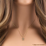 Solid 14K Gold Dream catcher CZ and Turquoise Pendant