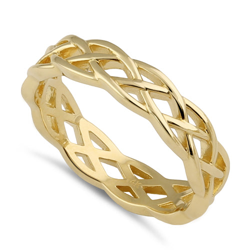 Solid 14K Gold Celtic Band Ring